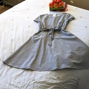 Hobbs London Dress, Blue and White Stripe, US 4